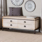 Baxton Studio Heaton Vintage Weathered White Canvas 4-Drawer Storage Bench FredCo