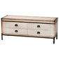 Baxton Studio Heaton Vintage Weathered White Canvas 4-Drawer Storage Bench FredCo