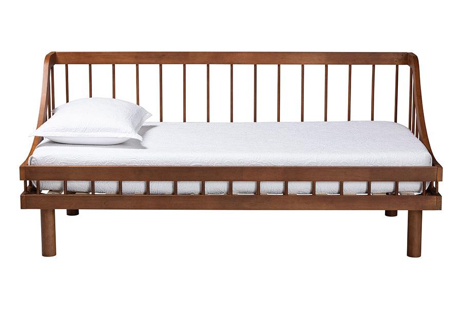 Baxton Studio Helio Mid-Century Modern Walnut Brown Finished Wood Twin Daybed FredCo