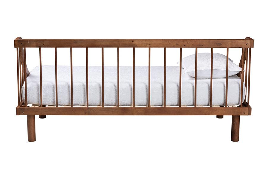 Baxton Studio Helio Mid-Century Modern Walnut Brown Finished Wood Twin Daybed FredCo