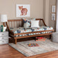Baxton Studio Helio Mid-Century Modern Walnut Brown Finished Wood Twin Daybed FredCo