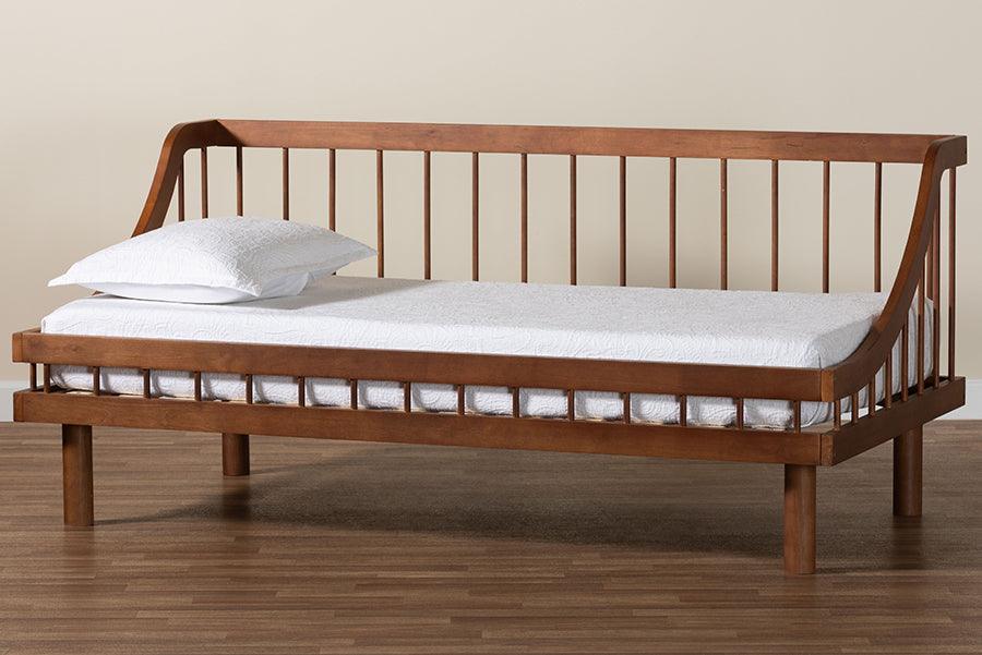 Baxton Studio Helio Mid-Century Modern Walnut Brown Finished Wood Twin Daybed FredCo