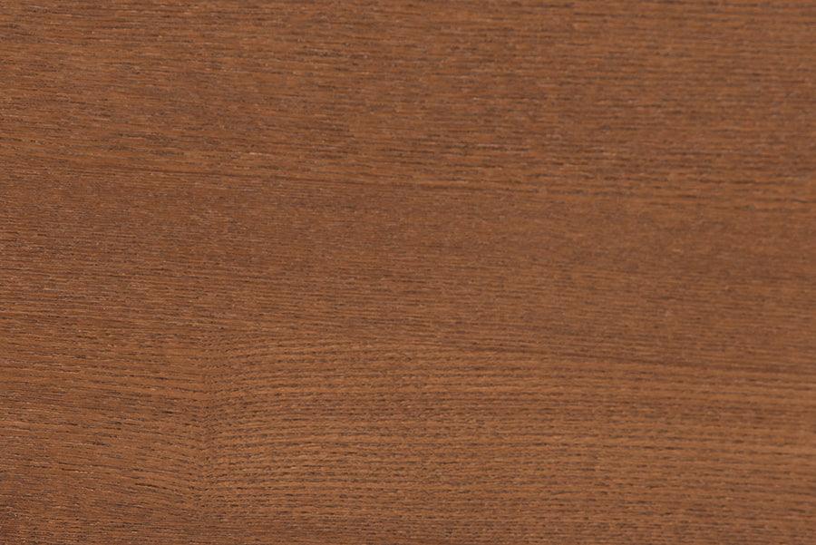Baxton Studio Hemera Mid-Century Modern Grey Fabric and Walnut Brown Wood Queen Size Platform Bed With Floating Side Table FredCo