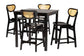 Baxton Studio Hesper Mid-Century Modern Dark Brown Finished Wood and Rattan 5-Piece Pub Set FredCo