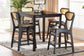 Baxton Studio Hesper Mid-Century Modern Dark Brown Finished Wood and Rattan 5-Piece Pub Set FredCo