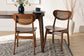 Baxton Studio Hesper Mid-Century Modern Walnut Brown Finished Wood and Rattan 2-Piece Dining Chair Set FredCo