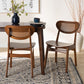 Baxton Studio Hesper Mid-Century Modern Walnut Brown Finished Wood and Rattan 2-Piece Dining Chair Set FredCo