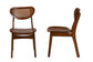 Baxton Studio Hesper Mid-Century Modern Walnut Brown Finished Wood and Rattan 2-Piece Dining Chair Set FredCo