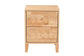 Baxton Studio Hosea Japandi Carved Honeycomb Natural 2-Drawer Nightstand FredCo