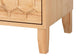 Baxton Studio Hosea Japandi Carved Honeycomb Natural 2-Drawer Nightstand FredCo