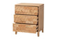 Baxton Studio Hosea Japandi Carved Honeycomb Natural 3-Drawer Chest FredCo