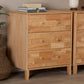 Baxton Studio Hosea Japandi Carved Honeycomb Natural 3-Drawer Chest FredCo