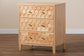 Baxton Studio Hosea Japandi Carved Honeycomb Natural 3-Drawer Chest FredCo
