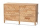 Baxton Studio Hosea Japandi Carved Honeycomb Natural 6-Drawer Dresser FredCo