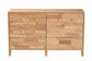 Baxton Studio Hosea Japandi Carved Honeycomb Natural 6-Drawer Dresser FredCo