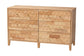 Baxton Studio Hosea Japandi Carved Honeycomb Natural 6-Drawer Dresser FredCo