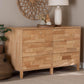Baxton Studio Hosea Japandi Carved Honeycomb Natural 6-Drawer Dresser FredCo