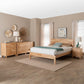 Baxton Studio Hosea Japandi Carved Honeycomb Natural King Size 4-Piece Bedroom Set FredCo