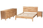 Baxton Studio Hosea Japandi Carved Honeycomb Natural King Size 4-Piece Bedroom Set FredCo