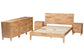 Baxton Studio Hosea Japandi Carved Honeycomb Natural King Size 5-Piece Bedroom Set FredCo