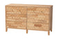 Baxton Studio Hosea Japandi Carved Honeycomb Natural King Size 5-Piece Bedroom Set FredCo