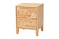 Baxton Studio Hosea Japandi Carved Honeycomb Natural King Size 5-Piece Bedroom Set FredCo
