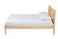 Baxton Studio Hosea Japandi Carved Honeycomb Natural King Size Platform Bed FredCo
