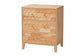 Baxton Studio Hosea Japandi Carved Honeycomb Natural Queen Size 4-Piece Bedroom Set FredCo
