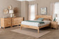 Baxton Studio Hosea Japandi Carved Honeycomb Natural Queen Size 4-Piece Bedroom Set FredCo