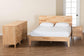 Baxton Studio Hosea Japandi Carved Honeycomb Natural Queen Size 4-Piece Bedroom Set FredCo