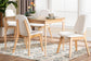 Baxton Studio Hudson 5-Piece Dining Set - Solid Wood Rectangular Table with Boucle Upholstered Chairs, Mid-Century Modern Dining Furniture for Kitchen or Dining Room, Natural and White FredCo