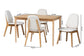 Baxton Studio Hudson 5-Piece Dining Set - Solid Wood Rectangular Table with Boucle Upholstered Chairs, Mid-Century Modern Dining Furniture for Kitchen or Dining Room, Natural and White FredCo