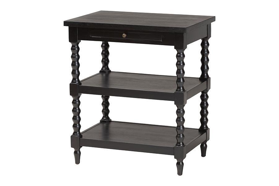 Baxton Studio Imogene Retro-Modern Black Wood End Table FredCo