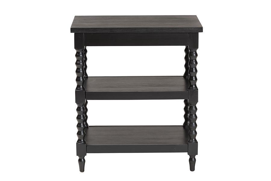 Baxton Studio Imogene Retro-Modern Black Wood End Table FredCo