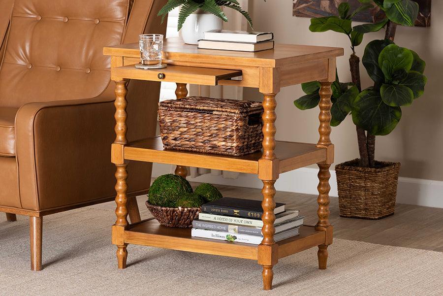 Baxton Studio Imogene Retro-Modern Walnut Brown Finished Wood End Table FredCo
