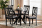 Baxton Studio Irene Modern Grey Fabric and Dark Brown Finished Wood 5-Piece Dining Set FredCo