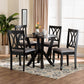 Baxton Studio Irene Modern Grey Fabric and Dark Brown Finished Wood 5-Piece Dining Set FredCo