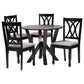 Baxton Studio Irene Modern Grey Fabric and Dark Brown Finished Wood 5-Piece Dining Set FredCo
