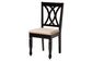 Baxton Studio Irene Modern Sand Fabric and Dark Brown Finished Wood 5-Piece Dining Set FredCo