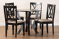 Baxton Studio Irene Modern Sand Fabric and Dark Brown Finished Wood 5-Piece Dining Set FredCo