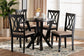 Baxton Studio Irene Modern Sand Fabric and Dark Brown Finished Wood 5-Piece Dining Set FredCo