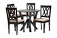 Baxton Studio Irene Modern Sand Fabric and Dark Brown Finished Wood 5-Piece Dining Set FredCo