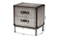Baxton Studio Jacey Vintage Silver Metal 2-Drawer End Table FredCo
