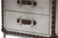 Baxton Studio Jacey Vintage Silver Metal 2-Drawer End Table FredCo