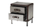 Baxton Studio Jacey Vintage Silver Metal 2-Drawer End Table FredCo
