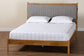 Baxton Studio Jaiana Mid-Century Grey Fabric and Oak Brown Wood Queen Size Bed FredCo