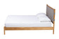 Baxton Studio Jaiana Mid-Century Grey Fabric and Oak Brown Wood Queen Size Bed FredCo