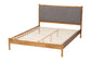 Baxton Studio Jaiana Mid-Century Grey Fabric and Oak Brown Wood Queen Size Bed FredCo