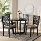 Baxton Studio Jamie Moden Beige Fabric and Dark Brown Finished Wood 5-Piece Dining Set FredCo