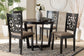 Baxton Studio Jamie Moden Beige Fabric and Dark Brown Finished Wood 5-Piece Dining Set FredCo